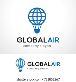 Global Air Logo Template Design Vector, Emblem, Design Concept, Creative Symbol, Icon
