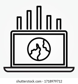 global analytics  international icon vector illustration