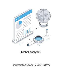 Global Analytics isometric stock illustration. EPS File stock illustration