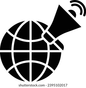 Global announcement solid and glyph vector illustration