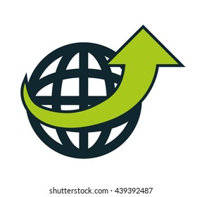 global and arrow icon. Delivery design. vector graphic