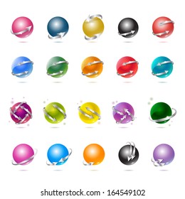 Global Arrow Icons Set - Isolated On White Background - Vector Illustration, Graphic Design Editable For Your Design