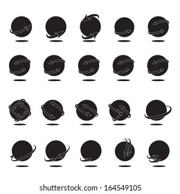 Global Arrow Icons Set - Isolated On White Background - Vector Illustration, Graphic Design Editable For Your Design