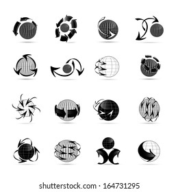 Global Arrow Icons Set - Isolated On White Background - Vector Illustration, Graphic Design Editable For Your Design