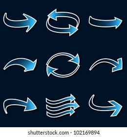 Global arrow icons. Vector illustration.