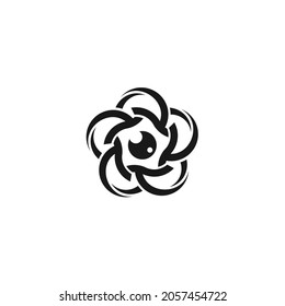 Global Atomic Energy Icon, mit Eye Lens Logo Design.