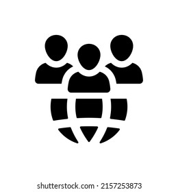 Global audience icon on white background