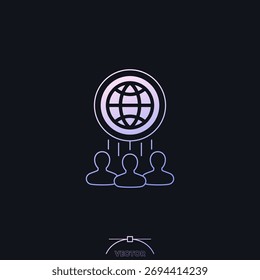 ícone de público global com pessoas, vetor
