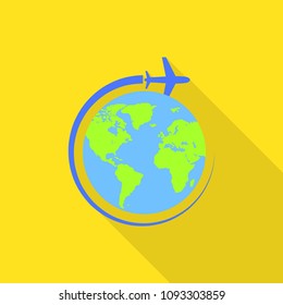 Global avia flight icon. Flat illustration of global avia flight vector icon for web design