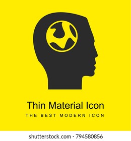 Global Awareness bright yellow material minimal icon or logo design