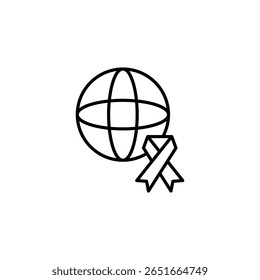 Global Awareness Ribbon Illustration Symbolizing Worldwide Health Efforts