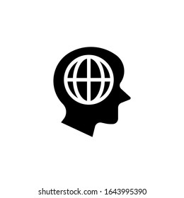 Vektorillustration des globalen Bewusstseins Symbol auf schwarz-weißem Hintergrund