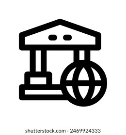 global banking icon. vector line icon for your website, mobile, presentation, and logo design.