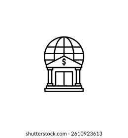Global Banking vector illustration line icon icons design