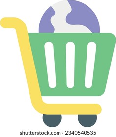  global basket flat icons design style