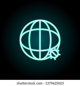 global beetle neon icon. Elements of Virus, antivirus set. Simple icon for websites, web design, mobile app, info graphics