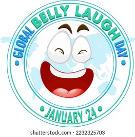 Global belly laugh day logo banner illustration