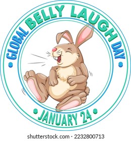 Global belly laugh day logo banner illustration