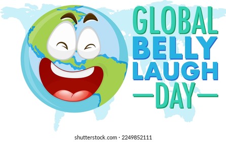 Global belly laugh day logo banner illustration