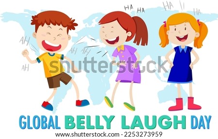 Global belly laugh day logo banner illustration Foto d'archivio © 