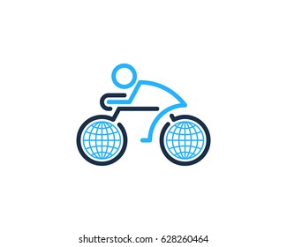 Global Bike Icon Logo Design Element