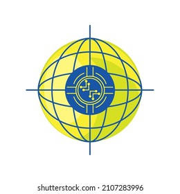 global bitcoin money icon vector