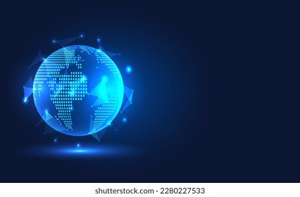 Global blockchain technology network that connects smart technology to provide instant access to information anywhere to expand business globally.