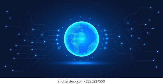Global blockchain technology network that connects smart technology to provide instant access to information anywhere to expand business globally.