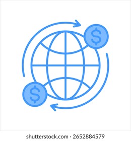 Global Blue Icon Vector Illustration