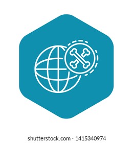 Global bones atack icon. Outline global bones atack vector icon for web design isolated on white background
