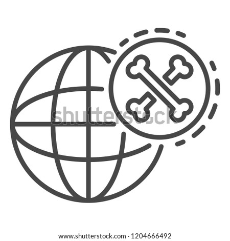 Global bones atack icon. Outline global bones atack vector icon for web design isolated on white background
