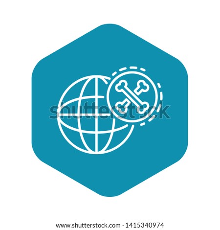 Global bones atack icon. Outline global bones atack vector icon for web design isolated on white background