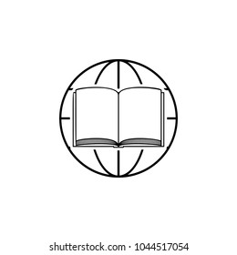 global book icon. Element of online education icon for mobile concept and web apps. Thin line  icon for website design and development, app development on white background