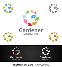 Global Botanical Gardener Care Logo Design