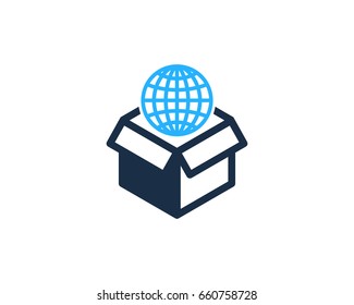 Global Box Icon Logo Design Element