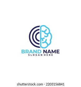 plantilla de diseño de vector de logotipo de cerebro global