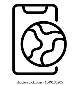 Global branding icon. Outline global branding vector icon for web design isolated on white background