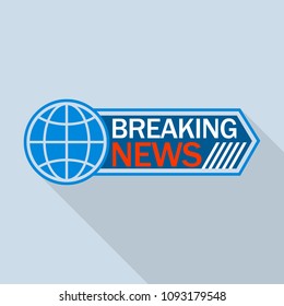 Global breaking news logo. Flat illustration of global breaking news vector logo for web design