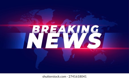 global breaking news reporting background with world map vector