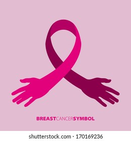 Global breast cancer awareness concept illustration - ribbon symbol. EPS10