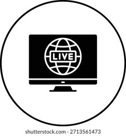 Vektorsymbol für globale Ausstrahlung. Kann für Druck-, Mobil- und Web-Anwendungen verwendet werden.