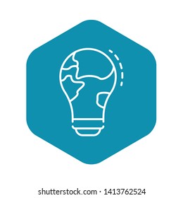 Global bulb icon. Outline global bulb vector icon for web design isolated on white background