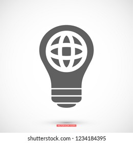 GLOBAL bulb  icon. Vector  Eps 10 