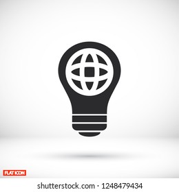 GLOBAL bulb  icon. Vector  Eps 10 
