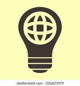 GLOBAL bulb icon. Vector Eps 10 . Lorem Ipsum Flat Design