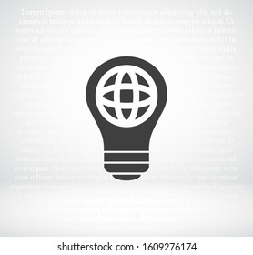 GLOBAL bulb icon. Vector Eps 10 . Lorem Ipsum Flat Design