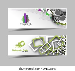 Global Business Ad, Web Banner & Header Layout Template.