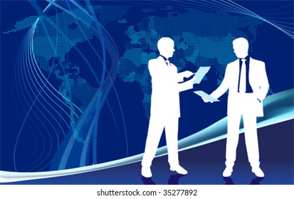 Global business. All elements and textures are individual objects. Vector illustration scale to any size.