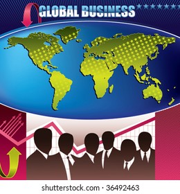 Global business background. Vector illustration.