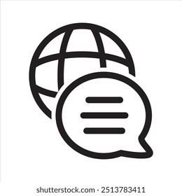 Icono de comunicación de negocios globales. Vector y glifo